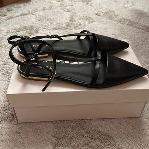 Reiss pointed black flats